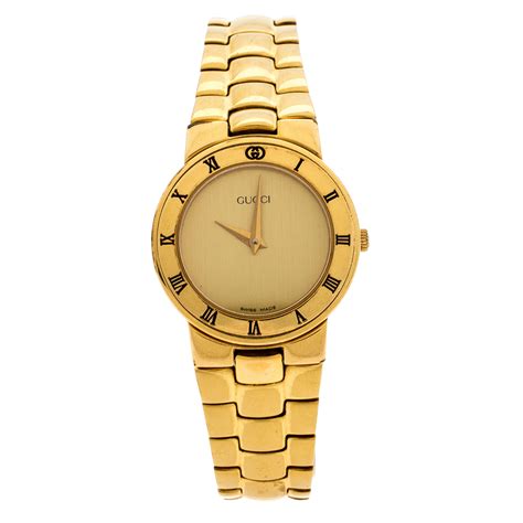 vintage gucci wrist watch gold|pre owned Gucci watches.